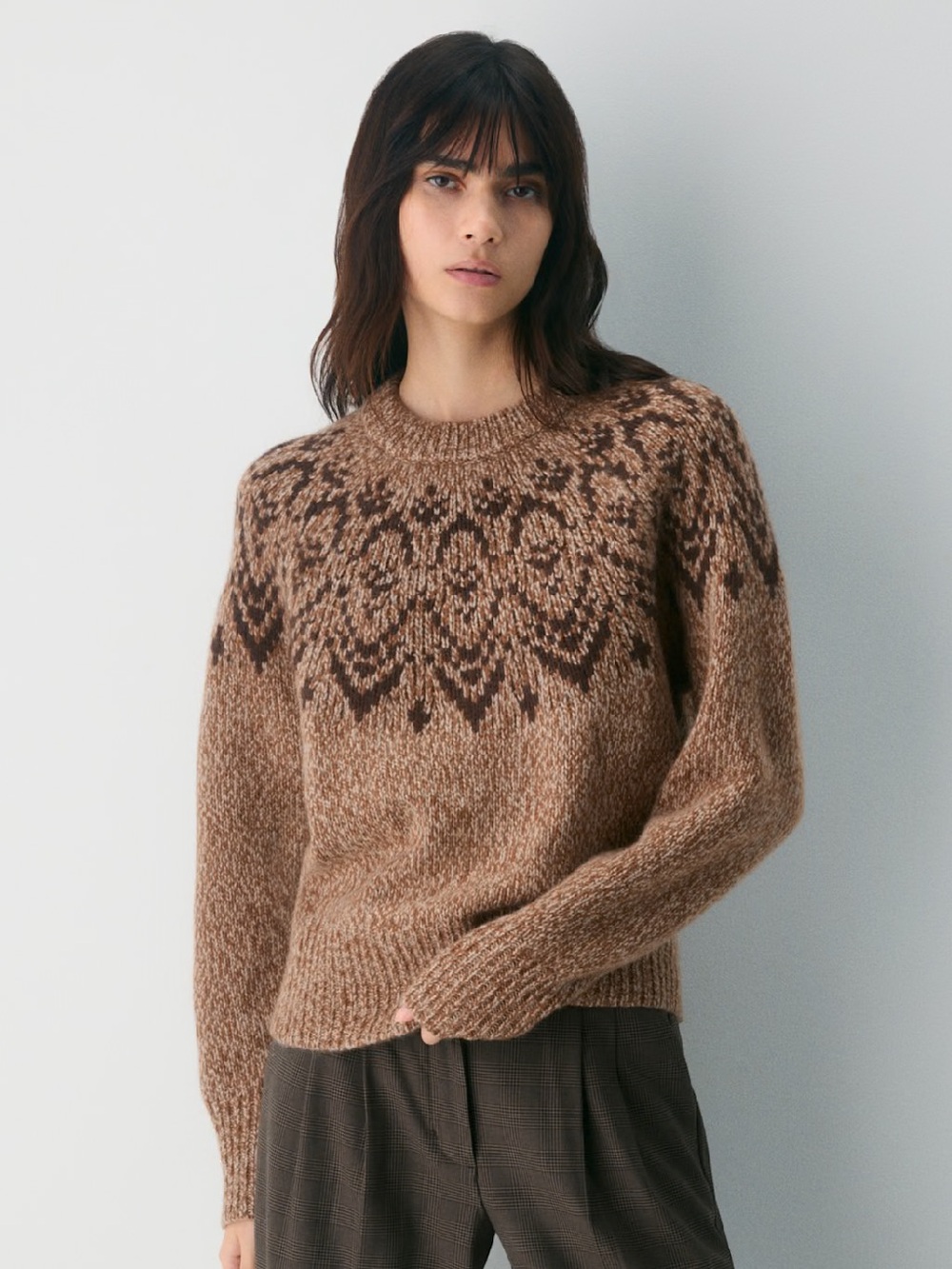 ARITZIA Wilfred Women’s Size M Chocolate Brown Cosmic Wool Cashmere Sweater